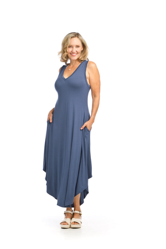 SALE Papillon PD12656 Navy Soft Stretchy Maxi Dress