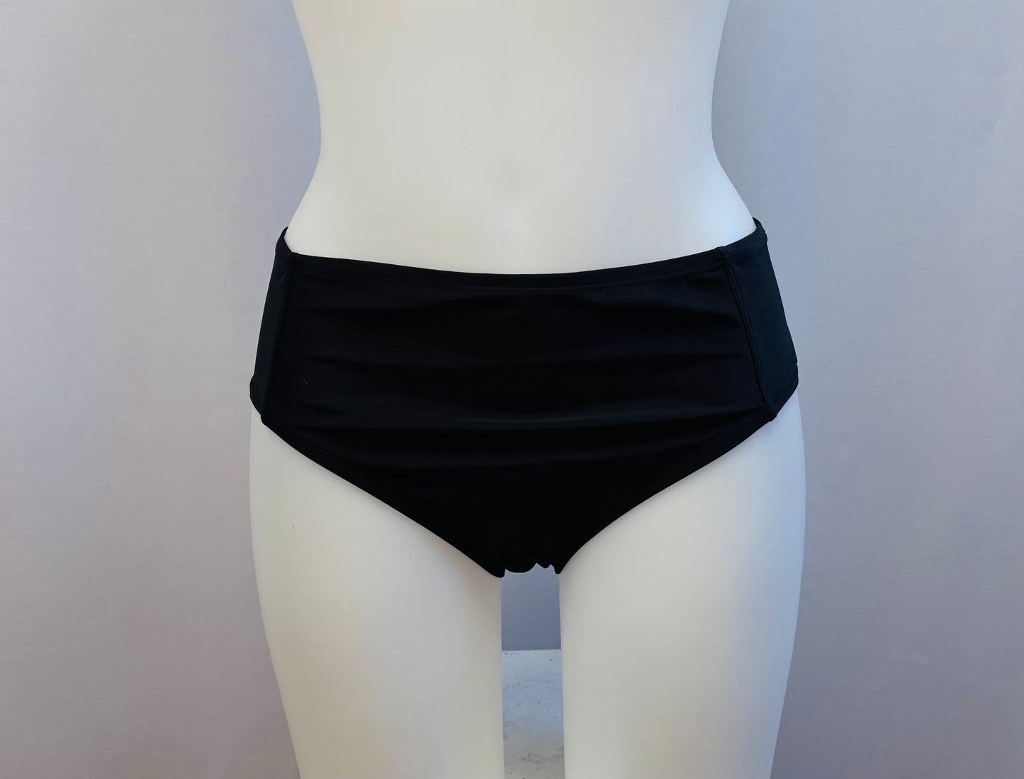 Swimwear Black Mid Rise Swim Bottom