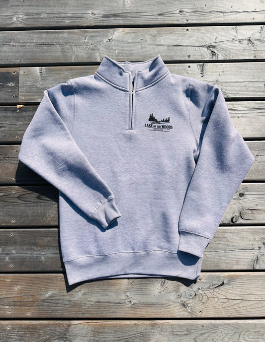 Lake of the Woods Grey 1/4 Zip Sweatshirt