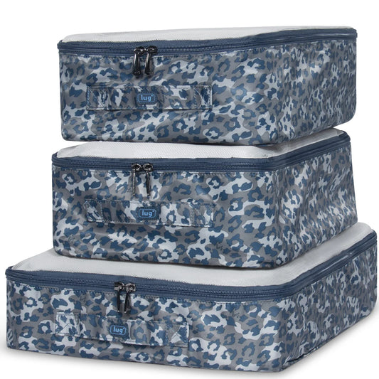 LUG Cargo 3pc Packing Cubes in Leopard Navy