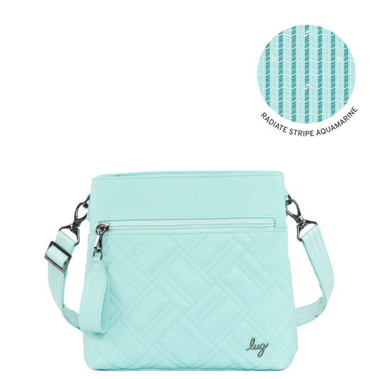 LUG Double Dip Satin Luxe VL Crossbody Bag in Aquamarine