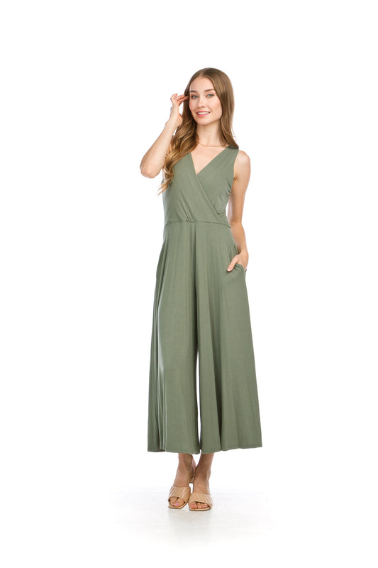 Papillon PP16833 Olive Stretch Crossover Jumpsuit