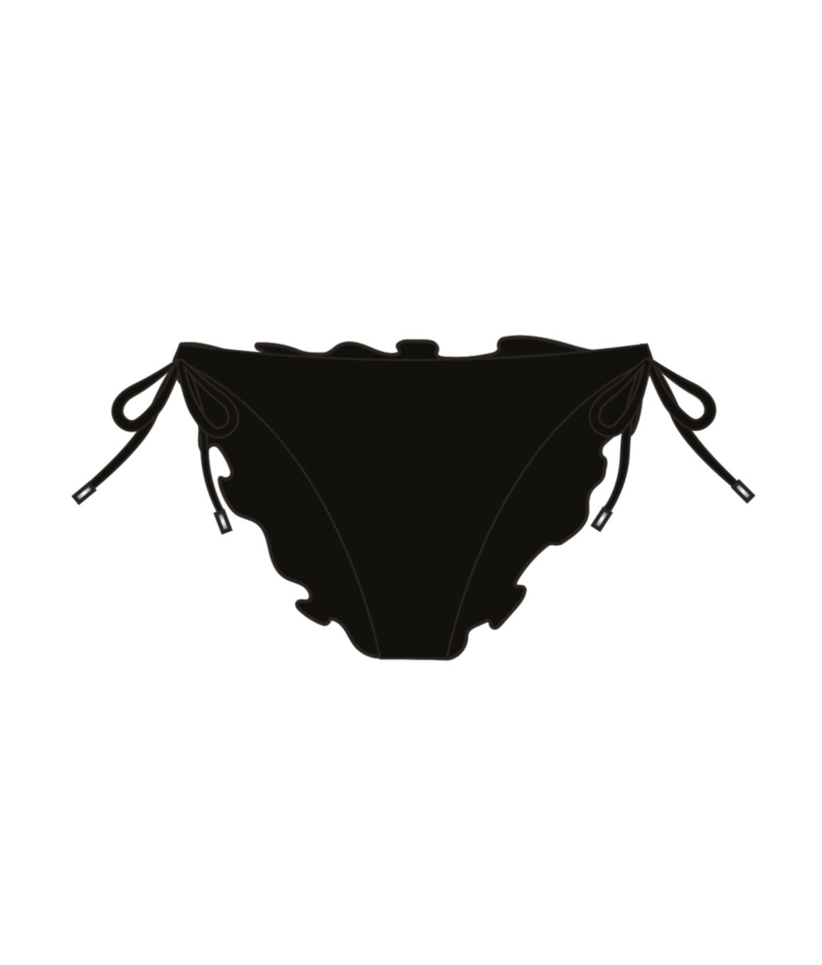BS Swimwear Black Ruched Back Tie Side Brazilian Bottom