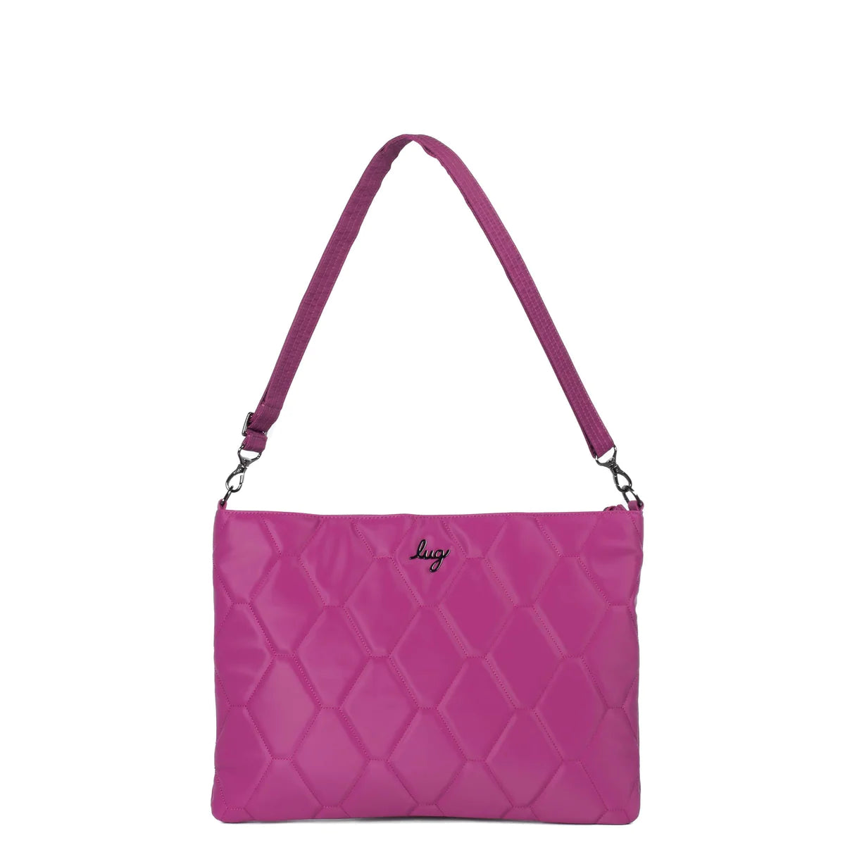 LUG Galley Satin Luxe VL Portfolio Crossbody Bag in Orchid Satin