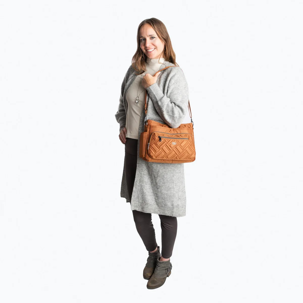 LUG Shimmy SE Crossbody Bag in Brushed Grey