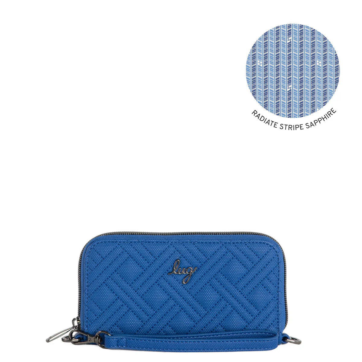 LUG Whirly Matte Luxe VL RFID Wristlet Wallet in Saphire Blue