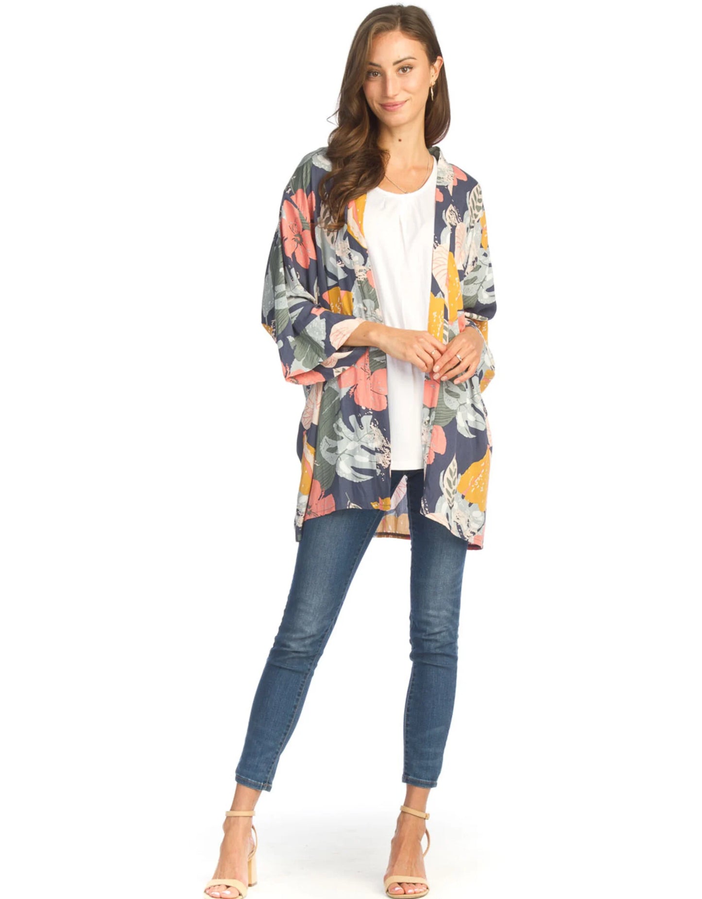 SALE Papillon PT14130 Floral 3/4 Sleeve Cover Up