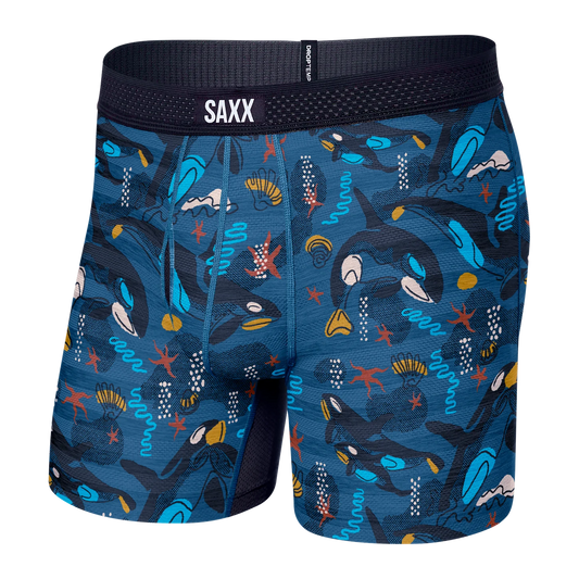 SAXX DROPTEMP™ COOLING MESH Boxer Brief / Whale Watch- Storm Blue