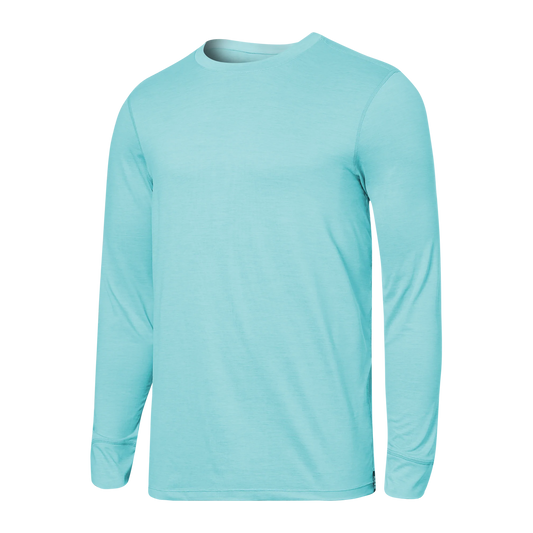 SAXX DROPTEMP™ ALL DAY COOLING Long Sleeve / Light Aqua Heather