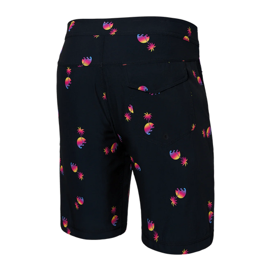 SAXX Betawave Swim Boardshort 9" with liner Sunset Waves Black