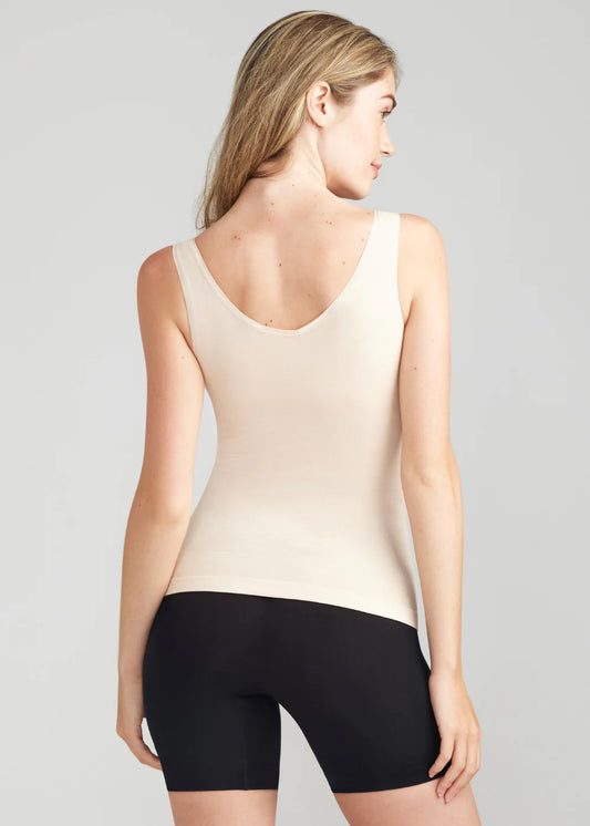 Yummie Women's Seamless Reversible Shapewear Tank top, White, L/XL
