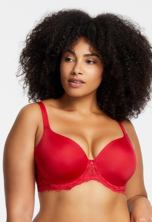 Montelle 9320 Pure Plus Full Coverage T-Shirt Bra in Sweet Red